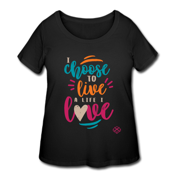 A Life I Love Women’s Curvy T-Shirt - black