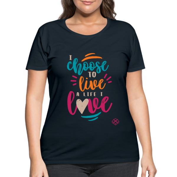A Life I Love Women’s Curvy T-Shirt - navy