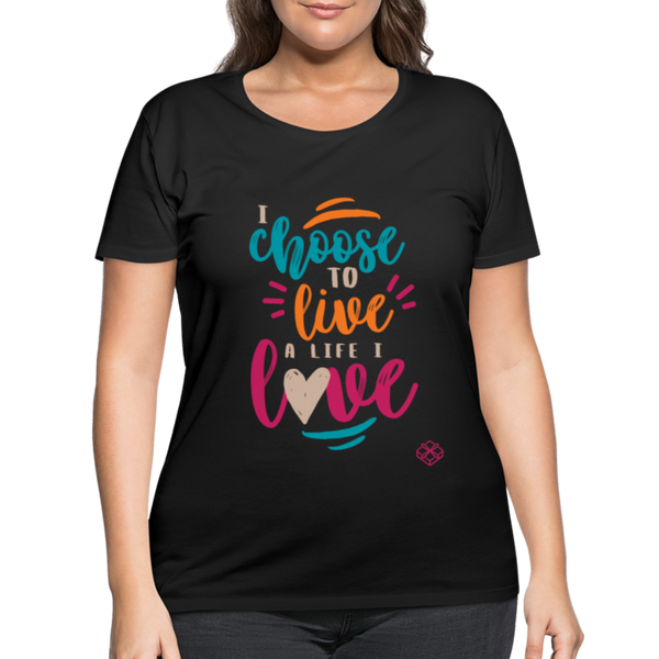 A Life I Love Women’s Curvy T-Shirt - black