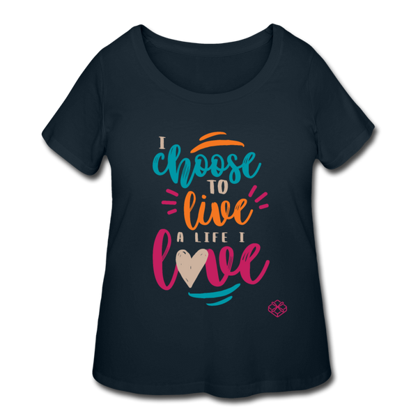 A Life I Love Women’s Curvy T-Shirt - navy